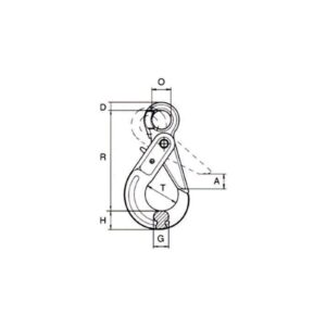 Cârlig cu autoblocare TIP BKHG 13 mm 5300 kg