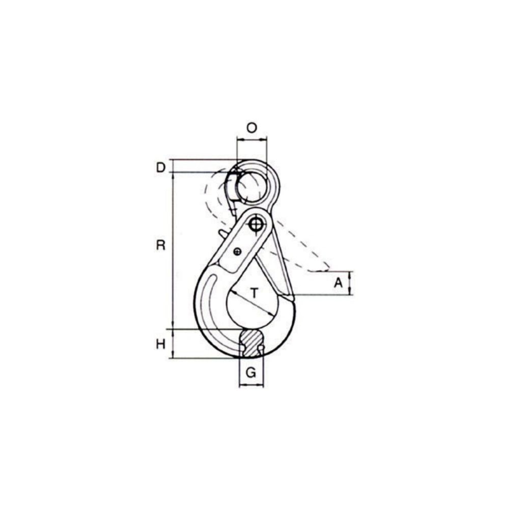 Cârlig cu autoblocare TIP BKHG 7-8 mm 2000 kg Cârlig cu autoblocare TIP BKHG 7-8 mm 2000 kg
