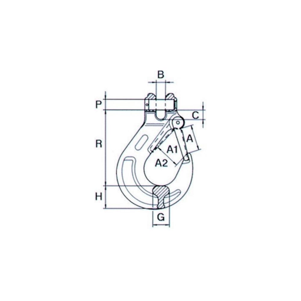 Cârlig cu bolt TIP KHLG 10 mm 3150 kg Cârlig cu bolt TIP KHLG 10 mm 3150 kg