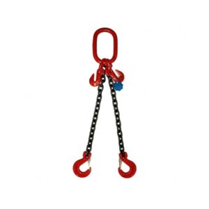 Lanț de Ridicare cu 2 Brațe pentru Macara, 6 mm, 1,60 t, cu cârlige de scurtare