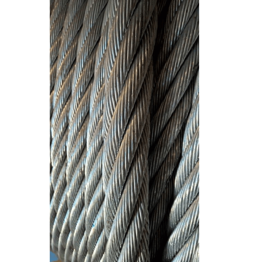 Cablu de tractiune, constructia 6x19+FC cu inima textila aspect zincat/mat